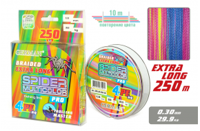 Плетенка "Spider Multicolor x4" 250 м / 0.30 мм