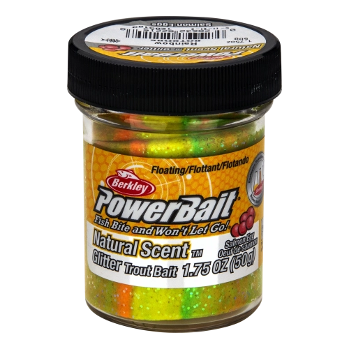 Паста форелевая (Икра) Berkley PowerBait Natural Glitter Trout Bait 50гр Salmon Egg #Rainbow