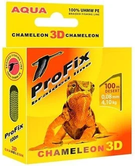 Плетеный шнур (Желтый) ProFix CHAMELEON 3D DESERT Диаметр: 0,08  мм