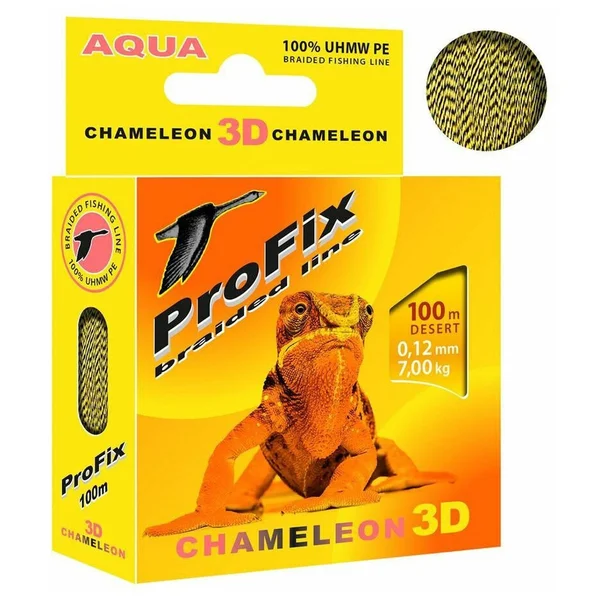 Плетеный шнур (Желтый) ProFix CHAMELEON 3D DESERT Диаметр: 0,14  мм
